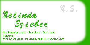 melinda szieber business card